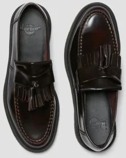 Adrian Arcadia läderloafers med tofs in Cherry Red