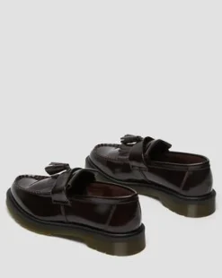 Adrian Arcadia läderloafers med tofs in Cherry Red