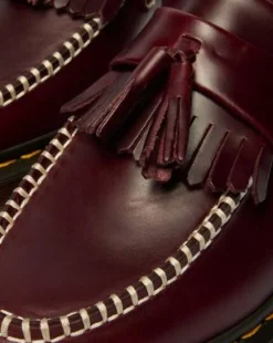 Adrian Loafers i Orleans-läder med toffs in Cherry Red
