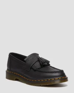 Adrian Virginia läder-loafers med tofs in Svart