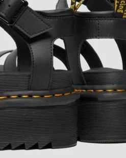 Blaire Quad Hydro Gladiator-plattformssandaler i läder in Svart