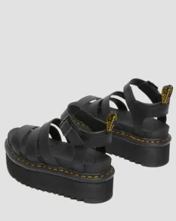 Blaire Quad Hydro Gladiator-plattformssandaler i läder in Svart