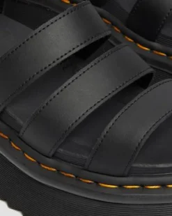 Blaire Quad Hydro Gladiator-plattformssandaler i läder in Svart