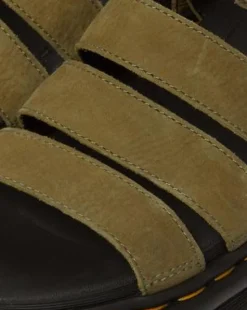Blaire sandaler i tumlad nubuck in Muted Olive