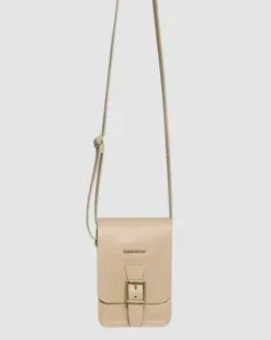 Carrara Vertikal axelväska i läder in Beige