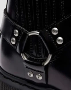 2976 CHELSEA-KÄNGOR I ANALAINE-LÄDER MED SELE in Svart