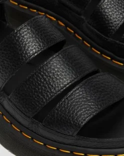 Clarissa II Quad Milled Nappa-läder plattformssandaler&nbsp; in Svart