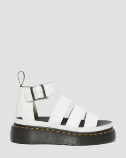 Clarissa II Quad Milled Nappa-läder plattformssandaler&nbsp; in Vit