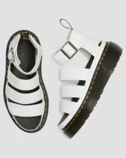 Clarissa II Quad Milled Nappa-läder plattformssandaler&nbsp; in Vit