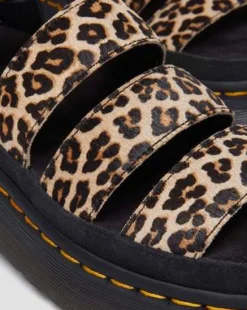 Clarissa Ii Quad plattformssandaler i läder med leopardtryck&nbsp; in Ljusbrun