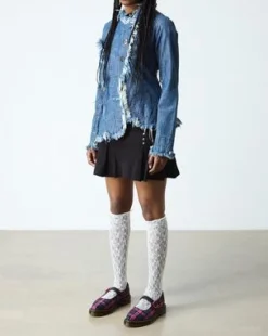 ELPHIE MARY JANE TARTAN SHOES in Svart & Rosa Multi