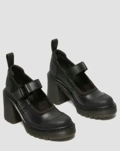 Eviee Tech Strap Mary Jane Skor Med Klack&nbsp;&nbsp;&nbsp; in Svart