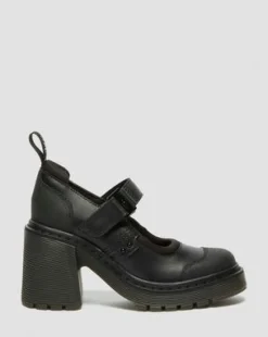 Eviee Tech Strap Mary Jane Skor Med Klack&nbsp;&nbsp;&nbsp; in Svart