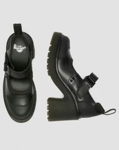 Eviee Tech Strap Mary Jane Skor Med Klack&nbsp;&nbsp;&nbsp; in Svart