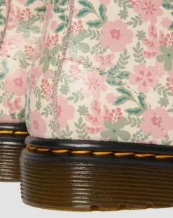 1460 Floral läderkängor till småbarn in Cloud Cream