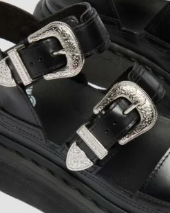 Gryphon Quad Gladiator plattformssandaler i läder in Svart