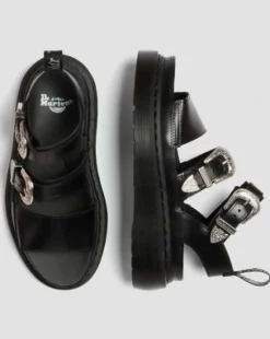 Gryphon Quad Gladiator plattformssandaler i läder in Svart
