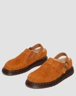 Isham mocka-mules med fuskpälsfoder in Pecan Brown
