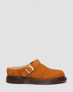 Isham mocka-mules med fuskpälsfoder in Pecan Brown
