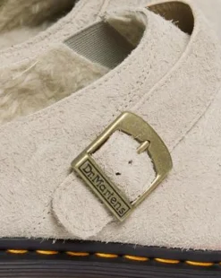 Isham mocka-mules med fuskpälsfoder in Vintage Taupe