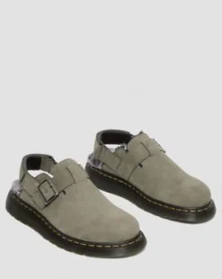 Jorge II fuskpälsfodrade mules in Nickel Grey