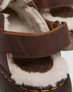 Jorge II fuskpälsfodrade mules in Warm Tan