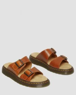 Josef lädersandaler med spänne in Oak