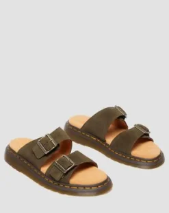 Josef mocka slide sandaler in Olivgrön Grön