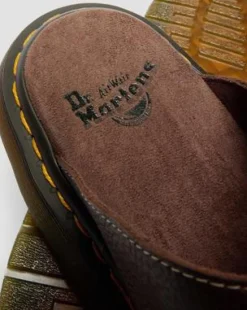 Josef Slide-sandaler i Grizzly-läder in Mörkbrun