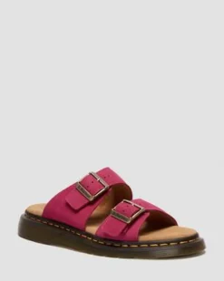 Josef slide-sandaler i nubuckläder in Rosa