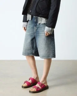 Josef slide-sandaler i nubuckläder in Rosa