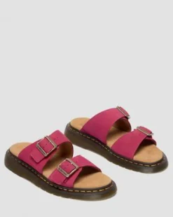 Josef slide-sandaler i nubuckläder in Rosa