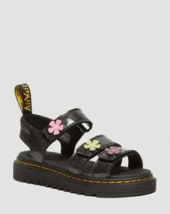 Junior Klaire sandaler med glitter och kardborreband&nbsp; in Black