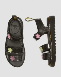 Junior Klaire sandaler med glitter och kardborreband&nbsp; in Black
