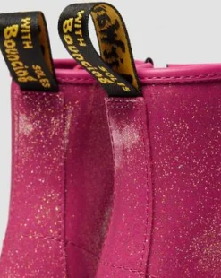 JUNIOR 1460-KÄNGOR I GLITTRIGT LACKLÄDER in Rosa, Silver & Guldfärgad
