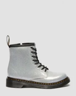 JUNIOR 1460-KÄNGOR I GLITTRIGT LACKLÄDER in Silver