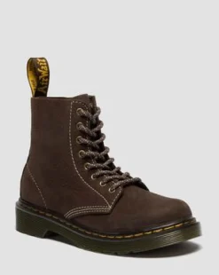 Junior 1460-kängor i tumlad Nubuck in Mörkbrun