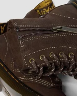Junior 1460-kängor i tumlad Nubuck in Mörkbrun