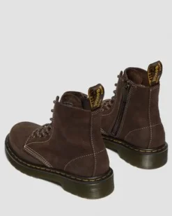 Junior 1460-kängor i tumlad Nubuck in Mörkbrun