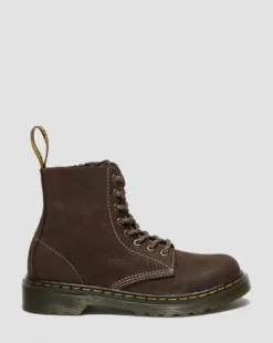 Junior 1460-kängor i tumlad Nubuck in Mörkbrun