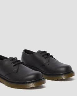 JUNIOR 1461 LEATHER SHOES in Svart