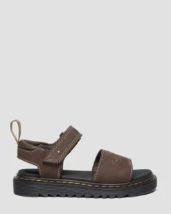 Junior Marlowe Flower-sandaler i nubuckläder med remmar in Mörkbrun