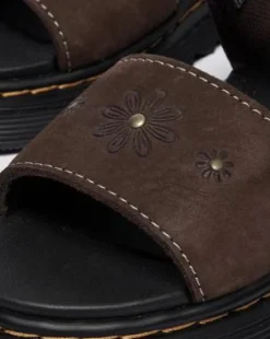 Junior Marlowe Flower-sandaler i nubuckläder med remmar in Mörkbrun