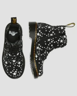 Junior 1460 Pascal Star Suede Lace Up Boots in Svart