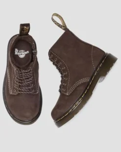 1460-kängor i tumlad Nubuck till småbarn in Mörkbrun