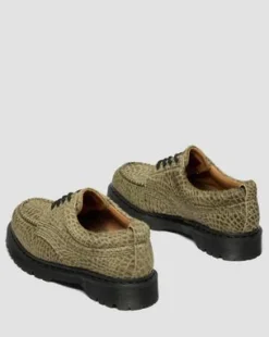 Lowell Moc Toe-skor i Hair-On läder in Olivgrön Grön