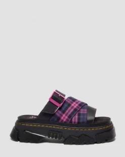 MATTISON SLIDE SLIP ON-SANDALER in Svart & Rosa Multi