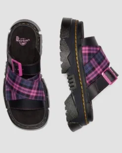 MATTISON SLIDE SLIP ON-SANDALER in Svart & Rosa Multi