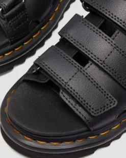 Raine Slide Athena lädersandaler in Svart