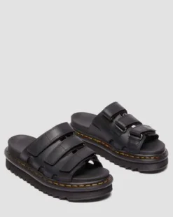 Raine Slide Athena lädersandaler in Svart